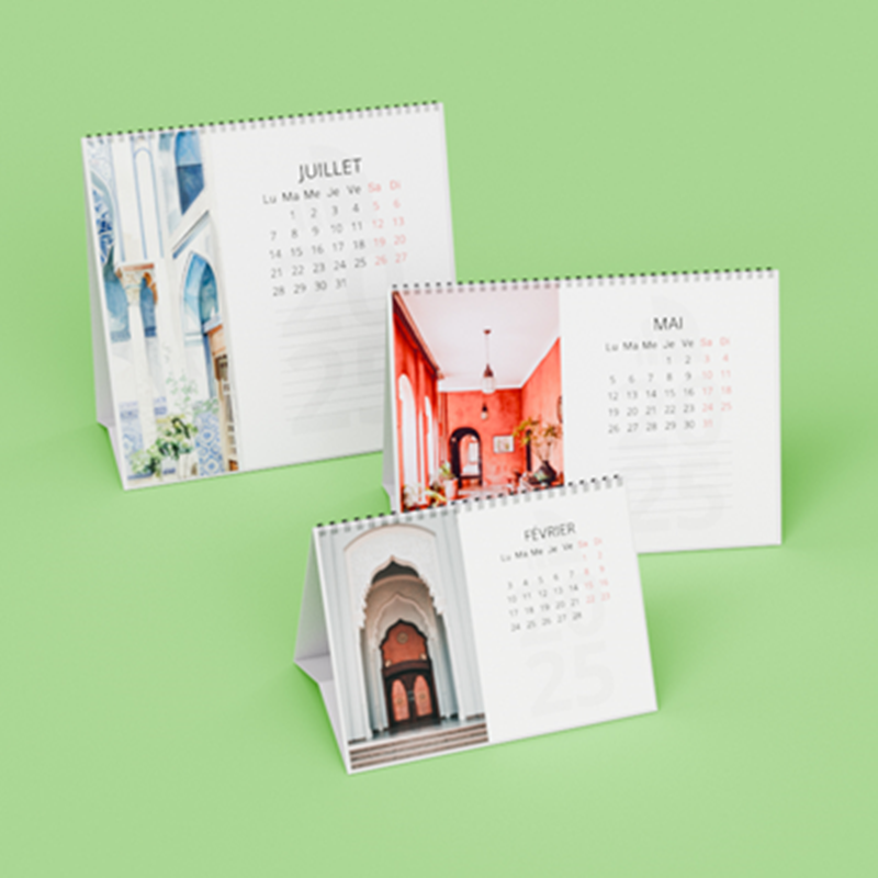 Calendriers chevalets Spirales test modele